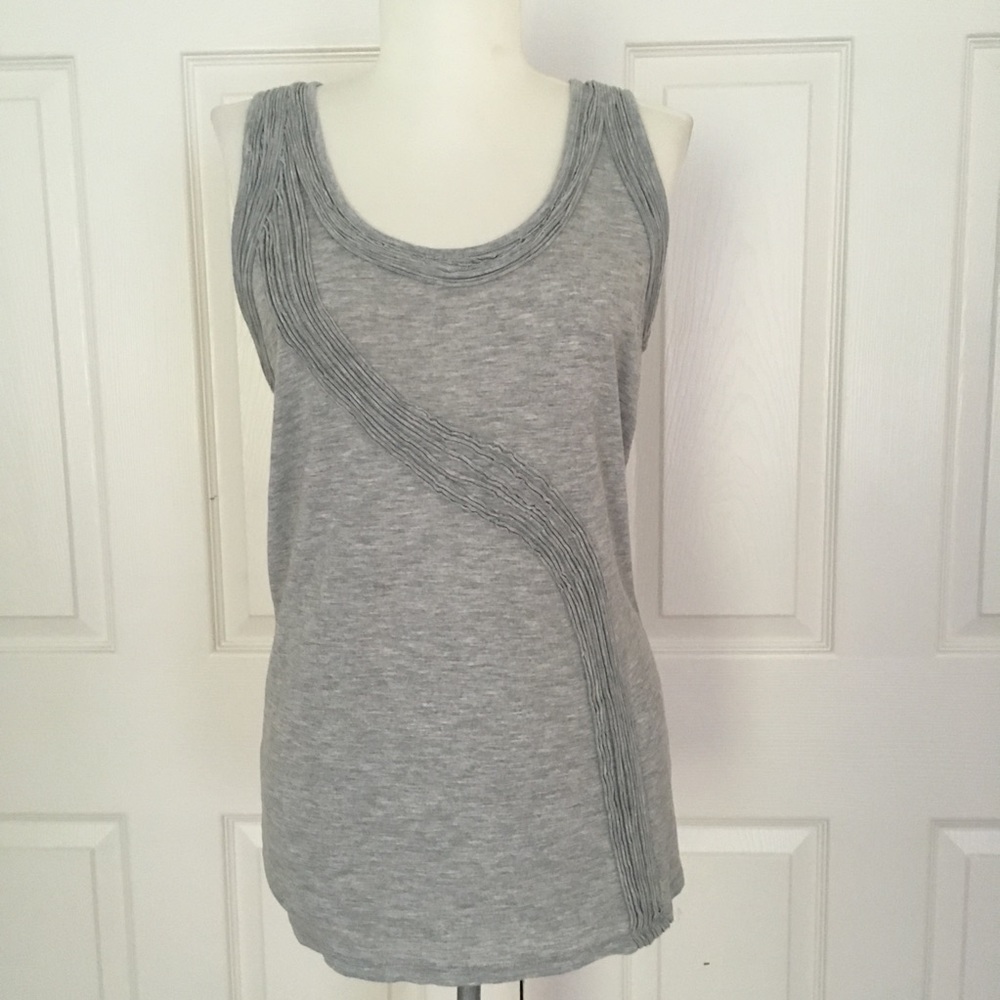 ISABELLA RODRIGUEZ Grey Rippled Sleeveless Tank Top